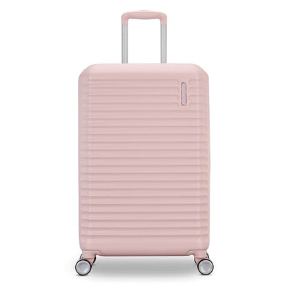 American Tourister Stratum 3.0 Medium 24-Inch Spinner, Airline Approved, Durable Hardside Luggage, Expands 1.5", RightHeight™ Adjustable Handle, Pink Blush - color: Pink Blush, size: Medium - Checked