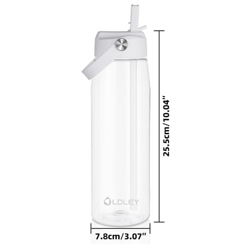 OLDLEY 32 oz Water Bottle with Straw, Leakproof Sports Water Bottle with Carry Strap, BPA-Free Large Water Bottles for Home,Travel, School, Outdoors, Gym, Tritan,Transparent - color: A-Transparent