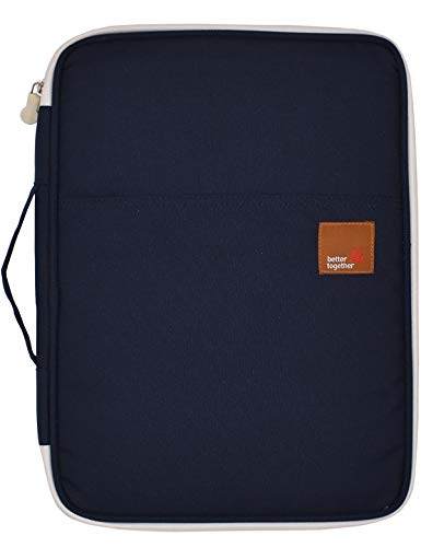 Document A4 Bag Case Waterproof Organizer Portfolio Office Travel Zipper Multi-Function Pouch - color: 01-dark Blue
