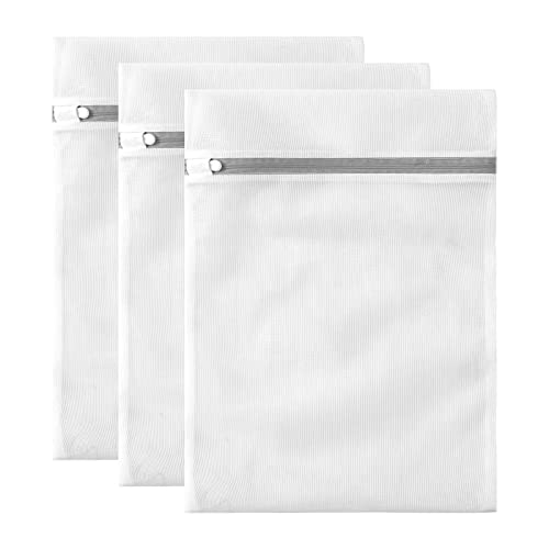 3 Pack Mesh Laundry Bags Medium by MDSXO- Fine Durable Lingerie Delicates Bag for Washing Machine for Socks, Bra, Mask,Underwear 12 * 16 inch [3 Pack] - size: 3M(Child Size)
