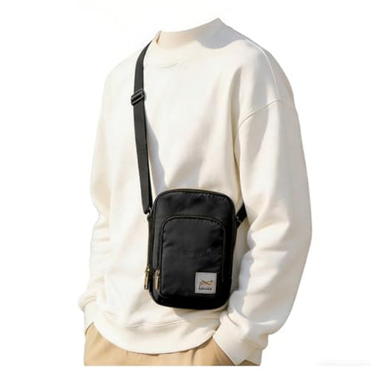 SEAFEW Mini Crossbody Bag Shoulder Bag for Men, Small Messenger Satchel Bag for Women - color: Black - Sling