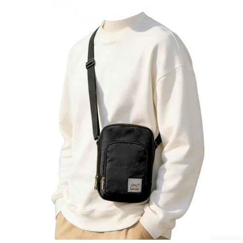 SEAFEW Mini Crossbody Bag Shoulder Bag for Men, Small Messenger Satchel Bag for Women - color: Black - Sling