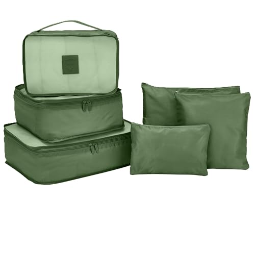 GForce 6 Piece Deluxe Traveling Set in Dill Green - color: Dill Green