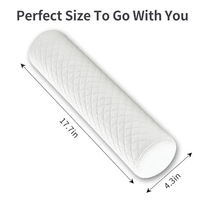 HJAHHSM Neck Roll Pillow, Memory Foam Neck Support Pillow | Round Cylinder Bolster Pillow for Bed, Couch, and Yoga, Removable Washable Cover