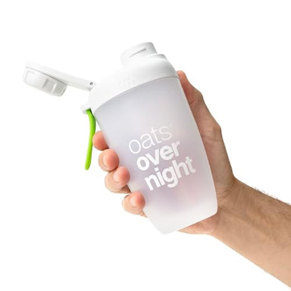 Oats Overnight Shaker Bottle – Leakproof Shaker Cup with Secure Screw Cap & Fill Line, Dishwasher Safe – Mixing Cup, Protein Shakes, Oatmeal, Breakfast On-the-Go & Travel - color: Green