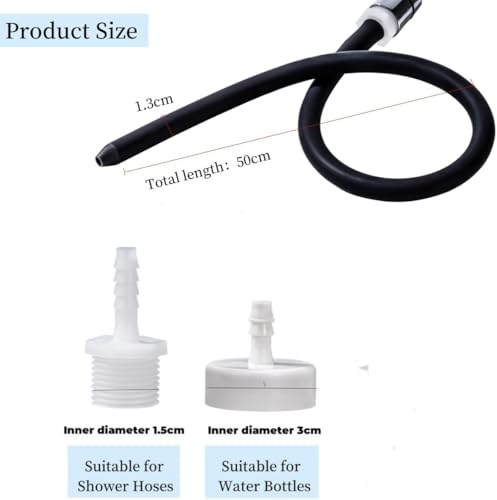 Portable Travel Enema Kit Can Connect Most Water Bottles and Shower Hoses, Silicone Nozzle and 2 Adapter Sizes