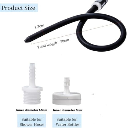Portable Travel Enema Kit Can Connect Most Water Bottles and Shower Hoses, Silicone Nozzle and 2 Adapter Sizes