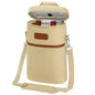 opux 2 Bottle Wine Carrier Tote, Insulated Leakproof Wine Cooler Bag, Wine Travel Bag Tote for Picnic Beach, Portable Wine Bottle Carrying Case, Gift for Wine Lover Women Men Christmas, Cream Beige - color: Cream Beige