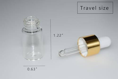 Small Dropper Bottle, 10pcs 3ml Mini Sample Dropper Bottles Mini Makeup Containers for Travel Liquids Tiny Glass - size: 3ml