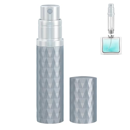 Travel Perfume Atomizer Bottle Refillable - 5ml Leakproof Fragrances Perfume Atomizer, Portable Perfume Sprayer, Perfume Refillable Bottle for Traveling (Gray) - color: Gray