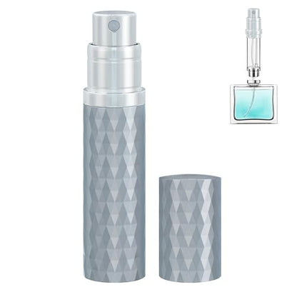Travel Perfume Atomizer Bottle Refillable - 5ml Leakproof Fragrances Perfume Atomizer, Portable Perfume Sprayer, Perfume Refillable Bottle for Traveling (Gray) - color: Gray