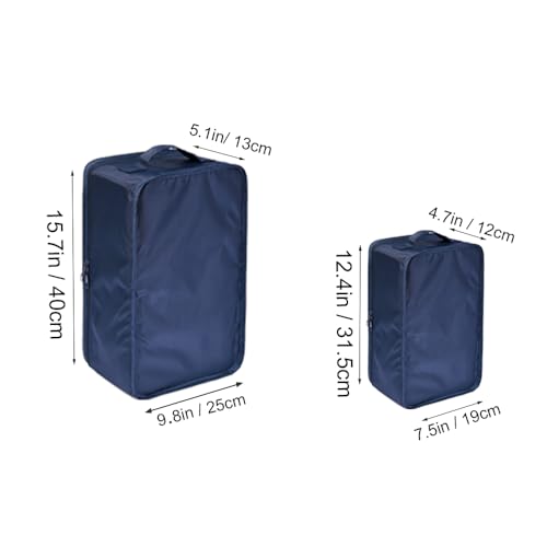Travel Shoe Bags, Foldable Waterproof Shoe Pouches Organizer-Double Layer (2+2 Navy Shoebags) - color: Navy, size: 2+2 Packs