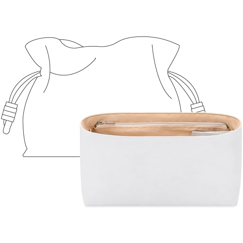 Purse Organizer Insert for LOEWE Flamenco M Handbag,Custom Fit Inside Premium Lightweight Water Resistant Purse Insert with Zipper(Vanile) - color: Vanile, size: Fits-Flamenco M（Zipper）