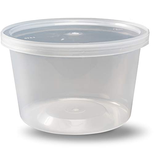 DuraHome - Deli Containers with Lids Leakproof - 40 Pack BPA-Free Plastic Microwaveable Clear Food Storage Container Premium Heavy-Duty Quality, Freezer & Dishwasher Safe (16 oz.) - size: 16 oz. (40 Sets)
