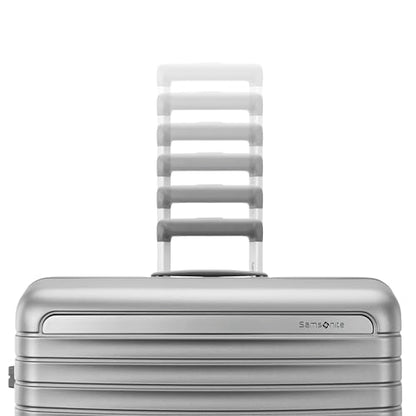 Framelock Max 29” Large Checked Hardshell Zipperless Luggage - Highly Secure Integrated Eazylock™ Mechanism - RightHeight™ Adjustable Handle - 360° Spinner Wheels - Airline Approved - Glacial Silver - color: Silver, size: Large Spinner