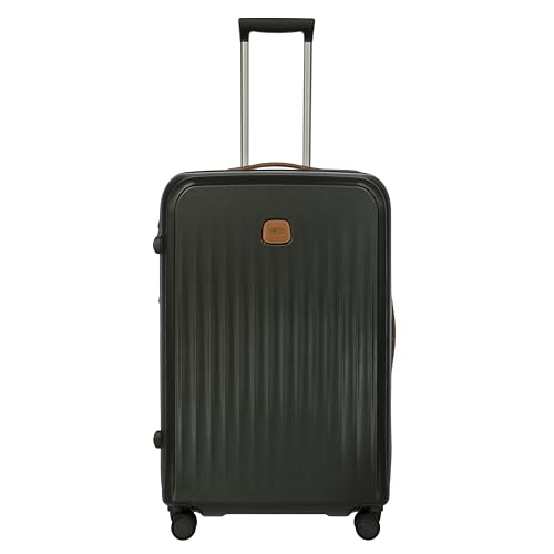 Bric's Taormina Ultra-Light Checked Luggage – Expandable Hard Shell Suitcase with TSA Lock, Anti-Tamper Zippers & 360 Spinner Mobility Wheels - 30 Inch, Olive - color: Olive, size: Checked-Large