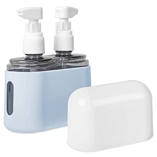 Yamadura Travel bottles for Toiletries, TSA Approved Travel Containers, Refillable, Portable, Spray Bottles and Pump Bottles with Labels for Creams, Perfumes and Shampoos (Blue) - color: Blue