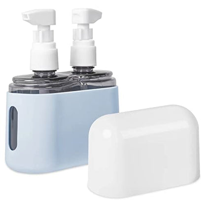 Yamadura Travel bottles for Toiletries, TSA Approved Travel Containers, Refillable, Portable, Spray Bottles and Pump Bottles with Labels for Creams, Perfumes and Shampoos (Blue) - color: Blue