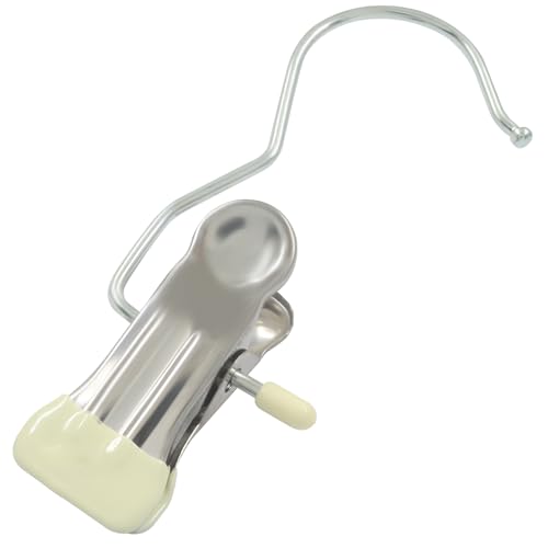 15 Pack Stainless Steel Boot Hangers Clips, Laundry Hooks Hanging Clips, Space Saving Boot Holder Clips for Closet Travel(White) - color: White