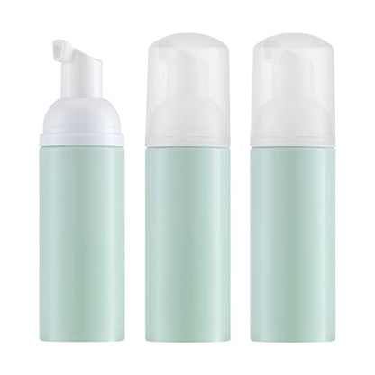 Tekson 3 PCS Soap Foam Bottle (2 oz), Empty Travel Foaming Lash Shampoo for Cleanser, Dispenser (Green) - color: Green, size: 3pcs