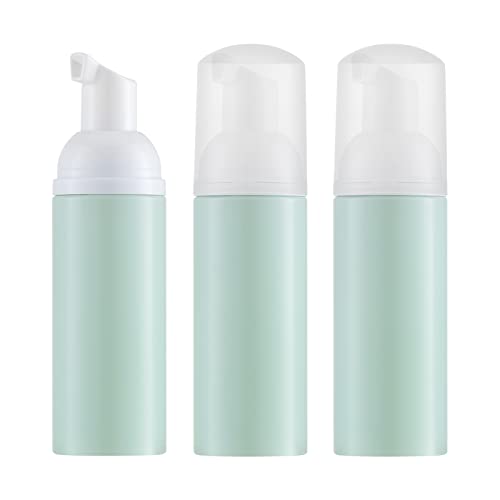 Tekson 3 PCS Soap Foam Bottle (2 oz), Empty Travel Foaming Lash Shampoo for Cleanser, Dispenser (Green) - color: Green, size: 3pcs