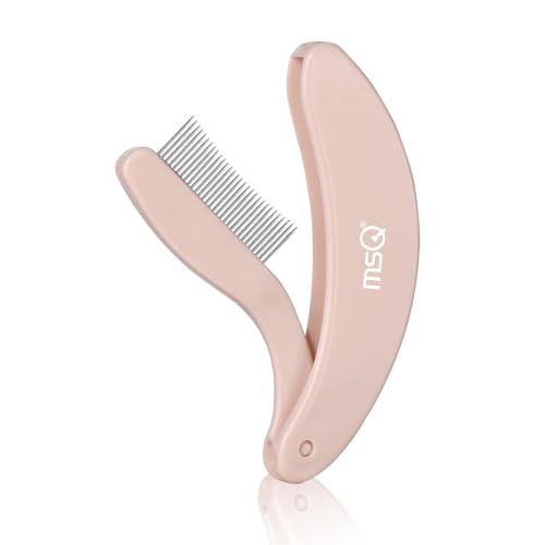 Eyelash Comb MSQ Eyelash Separator Tool Eyelash Comb Separator Folding Eyelash Brush Separator Lash Comb for Eyelash Makeup Brush (khaki) - color: Khaki
