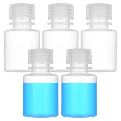 1oz/30ml Plastic Sample Bottles with caps, Wide Mouth Reagent Bottle with Lids Leak Proof Containers Water Sample Bottles for Laboratories, Travel(5Pcs) - style: 30ML-5pcs