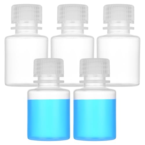 1oz/30ml Plastic Sample Bottles with caps, Wide Mouth Reagent Bottle with Lids Leak Proof Containers Water Sample Bottles for Laboratories, Travel(5Pcs) - style: 30ML-5pcs