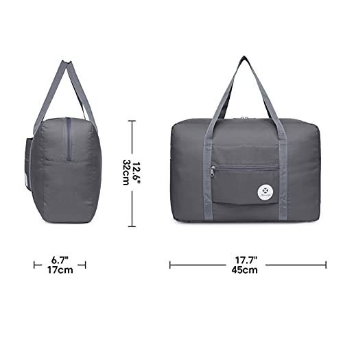 For Spirit Airlines Personal Item Bag Foldable Travel Duffel Bag Tote Carry on Luggage Duffle Overnight for Women and Men - color: 1112 Grey