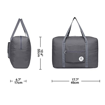 For Spirit Airlines Personal Item Bag Foldable Travel Duffel Bag Tote Carry on Luggage Duffle Overnight for Women and Men - color: 1112 Grey
