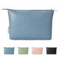 Narwey Small Makeup Bag for Purse Small Cosmetic Bag Women PU Leather Travel Makeup Pouch Zipper Pouch (Greyish Blue) - color: A-Greyish Blue