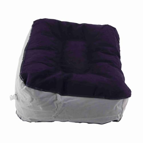 Footrest with Air Pump - Soft Flocking Adjustable Height Leg Support Cushion for Travel, Office & Home Use,37x30x16cm/14.57x11.81x6.30in(Purple＋Grey) - color: Purple＋grey