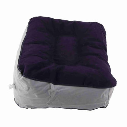 Footrest with Air Pump - Soft Flocking Adjustable Height Leg Support Cushion for Travel, Office & Home Use,37x30x16cm/14.57x11.81x6.30in(Purple＋Grey) - color: Purple＋grey