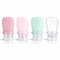 2 oz Travel Bottles, Leakproof Silicone Squeeze Bottle Mini Travel Size Container for Toiletries Lotion Shampoo and Conditioner Liquid Salad Dressing to go Condiment, TSA Approved, 4 Pack - color: Pink, Green, Clear, size: 2 oz