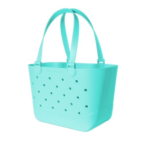 Simple Modern Large Beach Bag | Waterproof Getaway Rubber Tote with Zipper Pocket for Travel, Pool, Boat, Groceries, Sports | Ocean Water - color: Ocean Water, style: Large