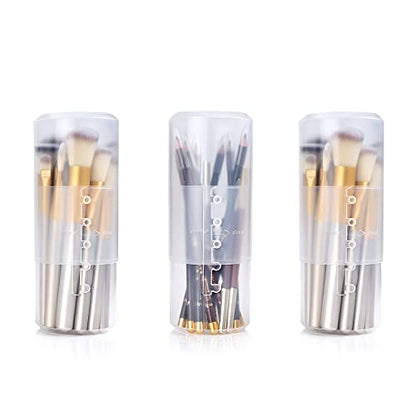 OCHEAL Makeup Brush Holders, 3 Pack of Makeup Brush Organizer Travel Case Retractable Plastic Travel Makeup Brushes Holder for Vanity Makeup Artist Brushes Storage Cup - color: Plastic Clear-3pcs