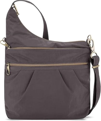Travelon Anti-Theft Signature 3 Compartment Crossbody Bag - color: Smoke