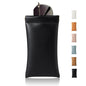 Squeeze Top Sunglass Case, New Organosilicon Soft PU Leather Eyeglass Glass Case Travel Large Sunglasses Pouch - color: Black