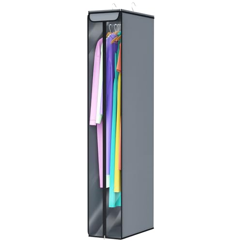 Univivi Garment Bags for Hanging Clothes 60", Hanging Garment Bags for Closet Storage with Large Clear Window, Garment Storage Bags for Suits, Coats, Dresses, 1 Pack - size: 60"-1PCS