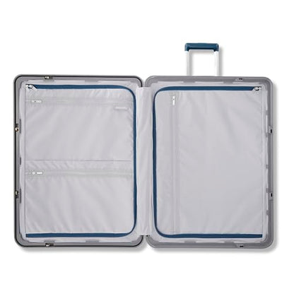 Framelock Max 29" Large Checked Hardshell Zipperless Luggage - Highly Secure Integrated Eazylock™ Mechanism - RightHeight™ Adjustable Handle - 360° Spinner Wheels - Airline Approved - Emerald Teal - color: Blue, size: Large Spinner