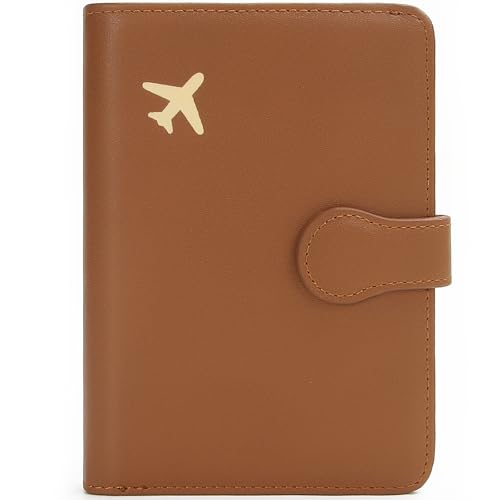 ZOPPEN Rfid Passport Holder for Travel, Passport Cover Wallet Case Travel Essentials Document Organizer, Card Holder Travel Wallet Womens Men, Brown - color: Magnetic Closure - Brown