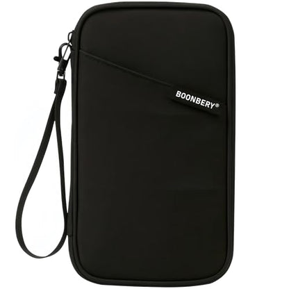 Travel Passport Holder, Water Resistant Travel Document Organizer for Family, Portable Passport Case with Wrist Strap for Travel, Vacation, Business Trip