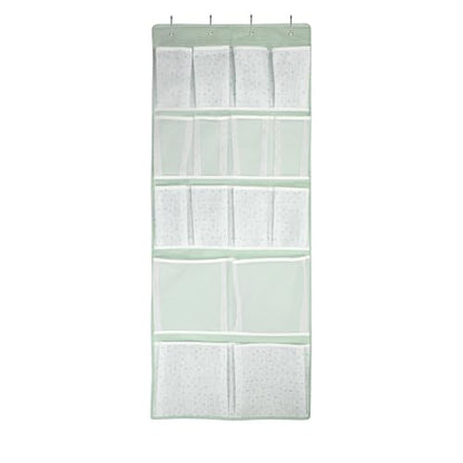 16 Pockets- Over Door Hanging Storage Organizer with 4 Kinds Pouch,Behind Closet Hanging Shelf Holder for Sock,Hat,Underwear,Travel Outfit,Shoes,Back of Door Space-saving Organization for Home,Dorm,RV - style: Medium-Green: Pack of 1