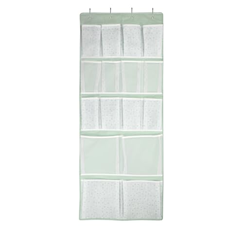 16 Pockets- Over Door Hanging Storage Organizer with 4 Kinds Pouch,Behind Closet Hanging Shelf Holder for Sock,Hat,Underwear,Travel Outfit,Shoes,Back of Door Space-saving Organization for Home,Dorm,RV - style: Medium-Green: Pack of 1