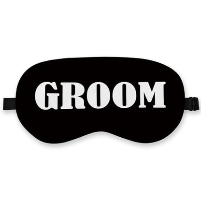 Groom Silk Eye Mask for Sleeping, Groom Black Eye Mask,Bachelorette Gifts Blindfold Adjustable Strap Night Sleep Mask for Bride Groom, Engagement Wedding Gifts Sleeping Mask Eye Cover - color: Black Groom