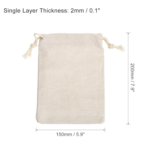PATIKIL 8"x6" Coin Money Sacks Bag, 6Pcs Bank Deposit Change Transit Cash Bags with Drawstring Currency Gift Sacks Style 1, Beige - color: Beige, size: 8"x6"