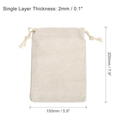 PATIKIL 8"x6" Coin Money Sacks Bag, 6Pcs Bank Deposit Change Transit Cash Bags with Drawstring Currency Gift Sacks Style 1, Beige - color: Beige, size: 8"x6"