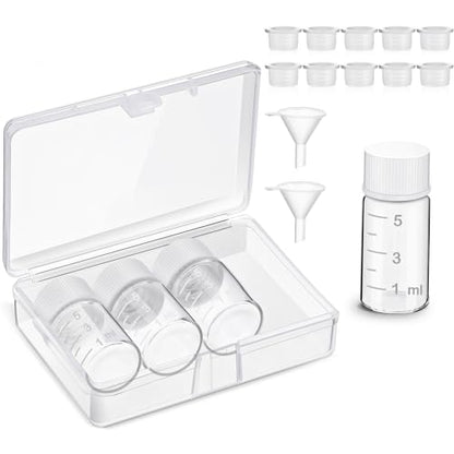Baderke 4 Pcs Liquid Medicine Travel Container Scale Glass Liquid Containers Small Single Dose Medicine Bottles Dispenser and Leak-proof Plug Travel Essentials Accessories(Clear,5ml) - color: Clear, size: 5ml