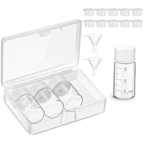 Baderke 4 Pcs Liquid Medicine Travel Container Scale Glass Liquid Containers Small Single Dose Medicine Bottles Dispenser and Leak-proof Plug Travel Essentials Accessories(Clear,5ml) - color: Clear, size: 5ml