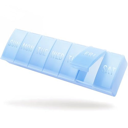 Barhon Large Weekly Pill Organizer, Big Vitamin Organizer Case for 7 Day, Travel Medicine Pill Box to Hold Various Supplements and Fish Oil, Sky Blue - color: Sky Blue